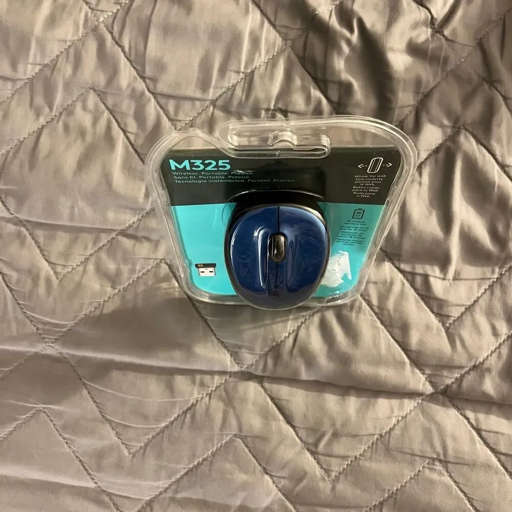Logitech M325 Wireless Mouse Dark Blue Optical Ambidextrous NEW Sealed